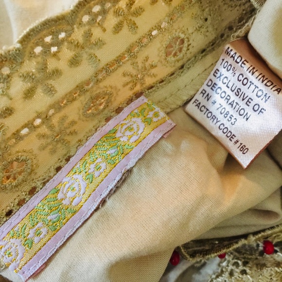 NO BRAND Bolero/Crop Top Tan with Beading Size S - Picture 7 of 7